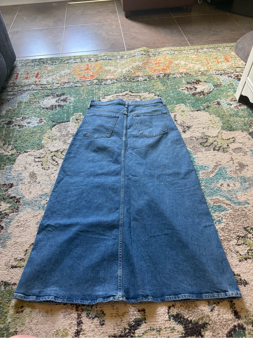 GAP Denim Maxi Skirt Women’s Size 6 Blue High Rise Front Slit A-Line Jean Skirt - Picture 8 of 8
